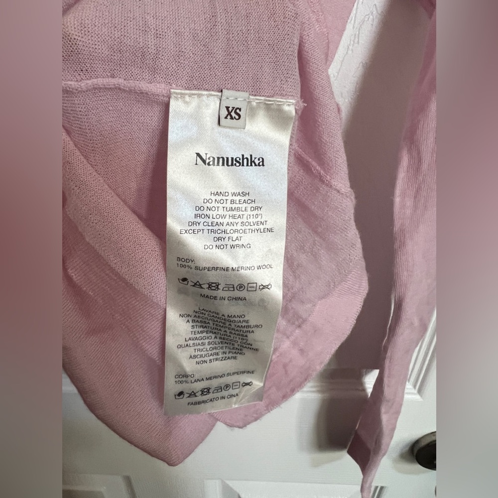 Nanushka Harri Rib-Knit Pink Sweater Size XS NWT - Picture 9 of 14